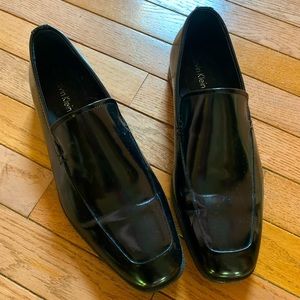 Mens Calvin Klein Black Patent Loafers